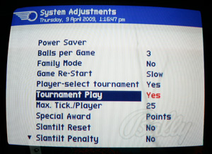 System Adjustments Menu